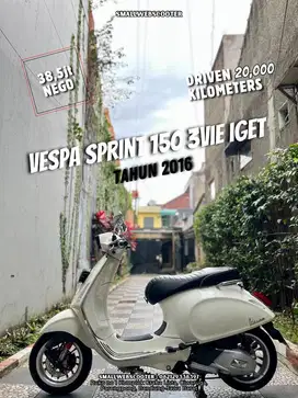 Vespa Sprint Iget 2016 Putih Favorit‼️