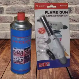 Alat Pemantik Api Sepaket FLAME GUN Torch  plus Gas Kaleng Portable