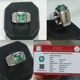 Batu Zamrud Emerald beryl Ethiopia 2.92 ct Ring Handmade