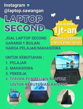 JUAL LAPTOP SECOND GARANSI