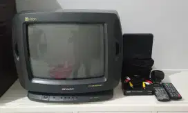 Tv Tabung SHARP 14 Plus Antena Digital TOYOSAKI dan Smart Box Advance