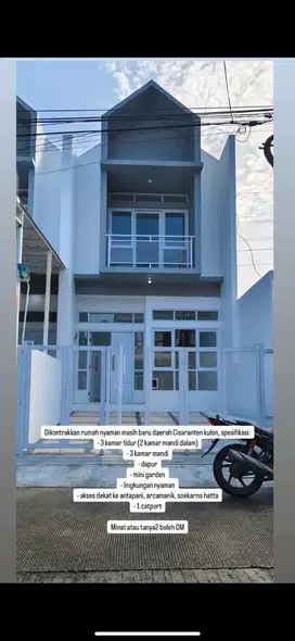 Disewakan rumah bangunan baru