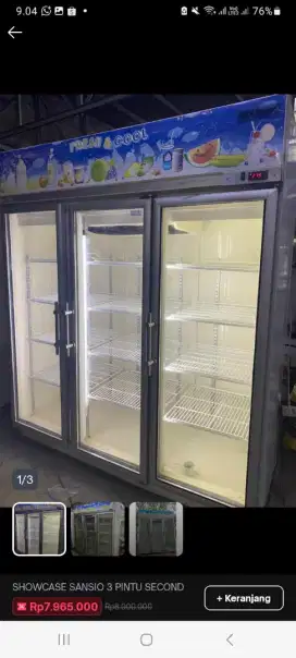 showcase 3 pintu 1500L SANSIO