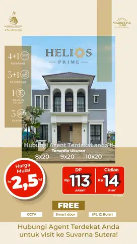 Dijual Rumah Sultan 2 Lantai Helios Prime  Suvarna Sutera Cikupa