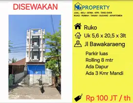 DISEWAKAN ruko jl bawakaraeng dkt veteran , urip , latimojong