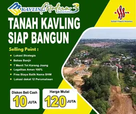 Tanah kavling SHM lokasi jalan batu ratna km11