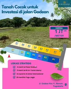 Tanah Murah Dekat Perumahan di Godean Harga 100jutaan