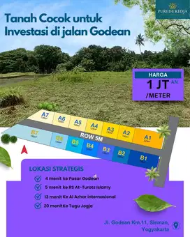 Tanah Strategis Murah di Godean Dekat Kampus & Fasilitas Umum