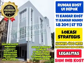 Jual Rumah Kost Dekat UI Depok - 11 KT 11 KM Full Furnish SHM IMB Kost
