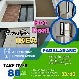 Take Over Rumah dua lantai minimalis dekat IKEA Kota Baru Padalarang