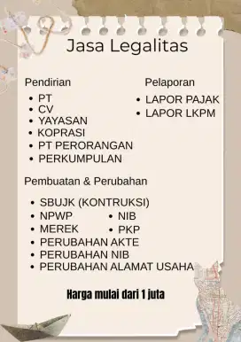 Pendirian PT/ CV