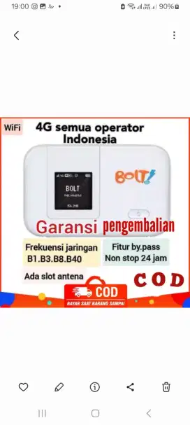 Modem Bolt Max Huawei E5372s UNLOCK BONUS Charger