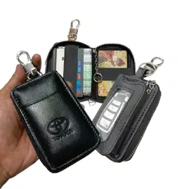 Gantungan kunci mobil kulit asli dompet stnk sim etoll mobil premium
