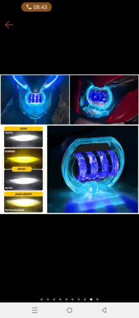 Biled Projie 4 Lensa Lampu motor super terang