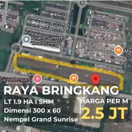 DIJUAL TANAH RAYA BRINGKANG SHM