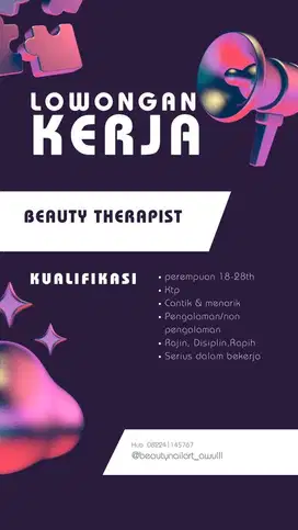 Lowongan kerja salon beauty nail art dan eyelash