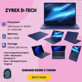 ZYREX D-TECH RYZEN 5 16GB 256GB W11 14 BLUE
,Garansi 2Tahun