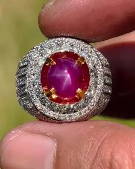 Nego , Star Ruby Burma Ring Emas Berlian
