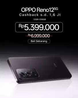 Oppo Reno 12 5G 12/256GB Cashback 1,6jt COD Gratis Ongkir