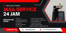 Service AC, Kulkas, Freezer box, Mesin Cuci, Buka 24 Jam