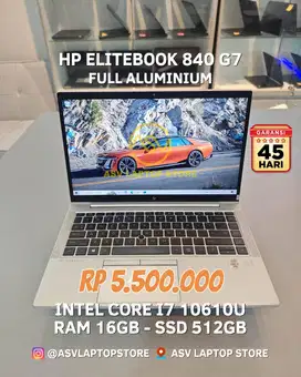 HP ELITEBOOK 840 G7 I7 10610U RAM 16GB SSD 512GB LAPTOP OFFICE PREMIUM