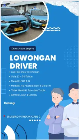 DI BUTUHKAN BANYAK DRIVER