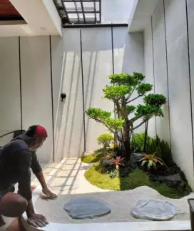 Taman kering minimalis indor