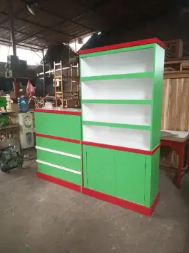 Meja rak kasir hpl