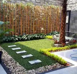 Pembuatan taman bambu kuning