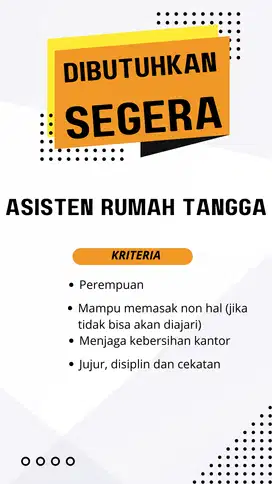 Lowongan ART Kantor