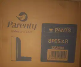 Di jual Pempres Parenty ukuran L 1 Dus isi 8 box.1 Box isi 8 pcs