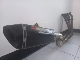 Jual Knalpot Racing Ninja ZX25R Full System Model Akrapovic Carbon