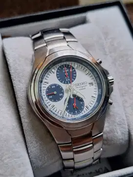 Seiko Chronograph 100m Blue Panda Dial