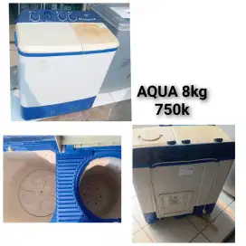 Mesin cuci AQUA 8kg bekas bergaransi