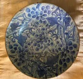 PIRING PORSELEN KUNO ANTIK UKURAN 23 CM DINASTI QING BARANG ASLI MULUS