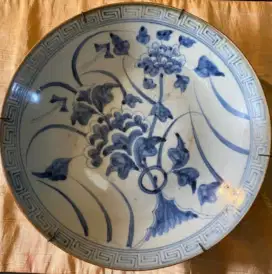 PIRING PORSELEN KUNO ANTIK UKURAN 25 CM DINASTI QING BARANG ASLI MULUS