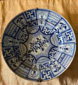 PIRING KUNO ANTIK UKURAN 21 CM DINASTI QING BARANG ASLI MULUS