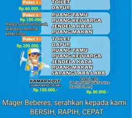 Jasa Cleaning Rumah & Kost
