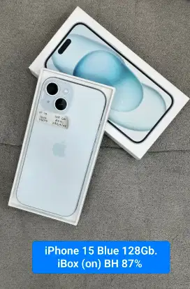 iPhone 15 Blue 128Gb. iBox (on) BH 87% Second