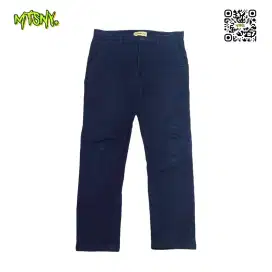 Celana Panjang Chino Katun Erigo Original Navy Blue Biru Skinny Slim