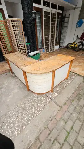 Meja Kasir Meja Kayu Bentuk L