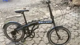 Sepeda lipat uk20 rangka kokoh rem pakem ban tebal semua