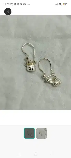 anting perak silver 925 anak model kait hati asli perak murah