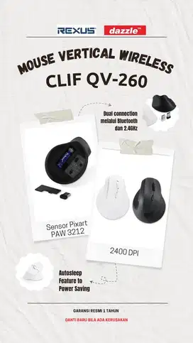 Mouse vertikal rexus clif QV-260