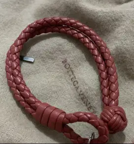 Gelang Bottega Veneta Double Velvet Red size S fit M fullset ORI murah