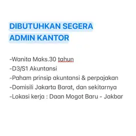 DICARI ADMIN KANTOR & TELEMARKETING