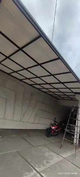 Kanopi rangka holo galvanis minimalis modern terbaru dll