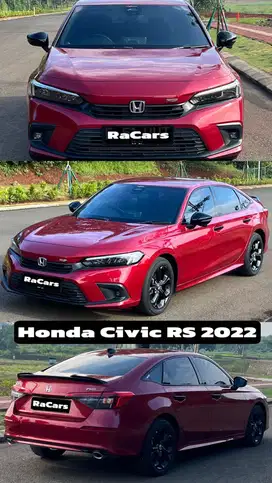 honda civic rs 2022 merah kilometer rendah mobil bagus