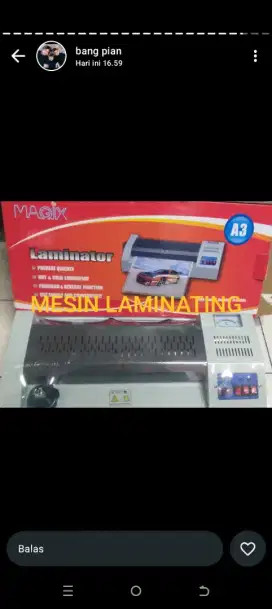 Mesin laminating A3 merk magix