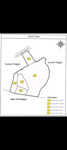 Jual Melalui Lelang Tanah Hokky Bentuk Ngantong dekat GTO Pasteur